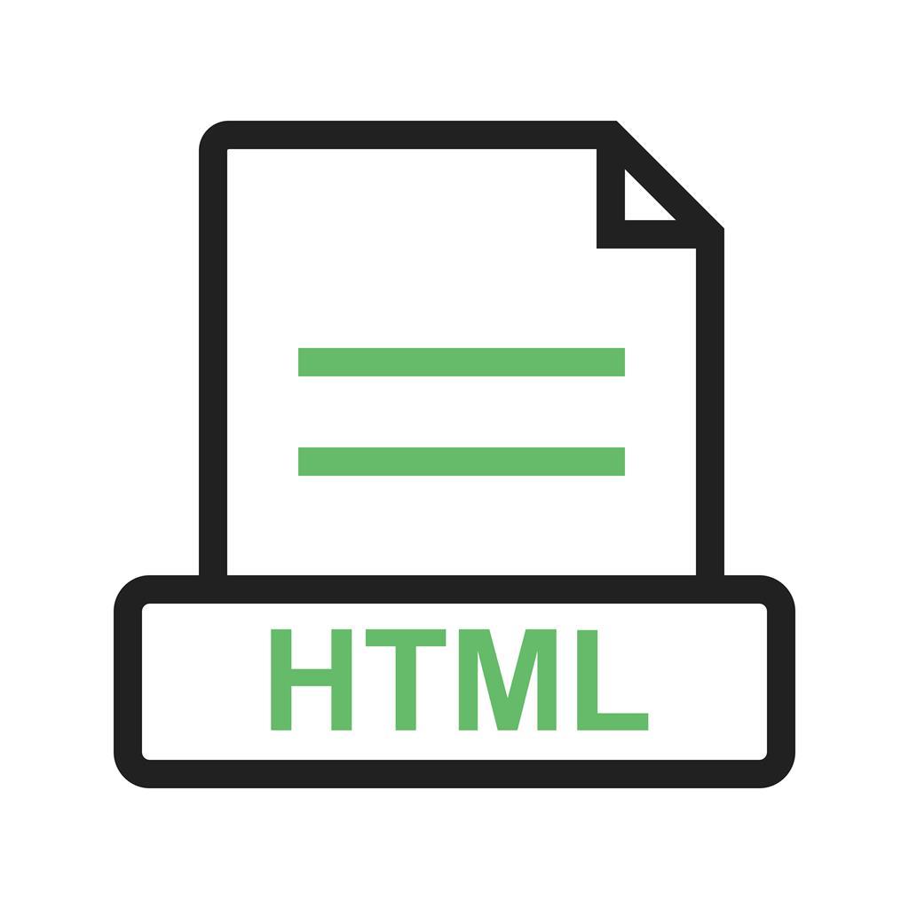 HTML Line Green Black Icon - IconBunny