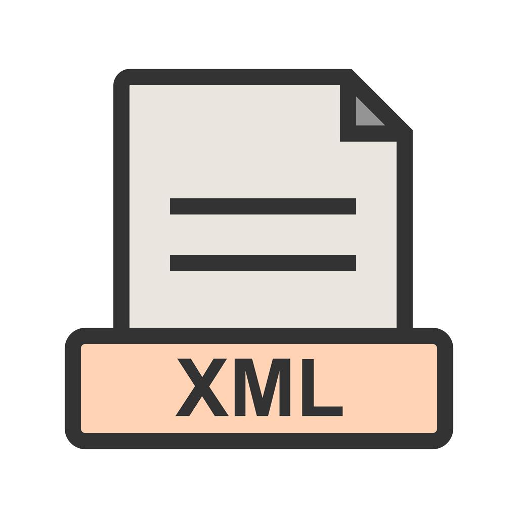 XML Line Filled Icon - IconBunny