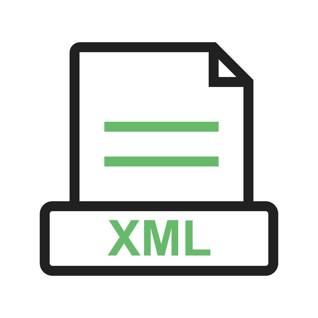 XML Line Green Black Icon - IconBunny