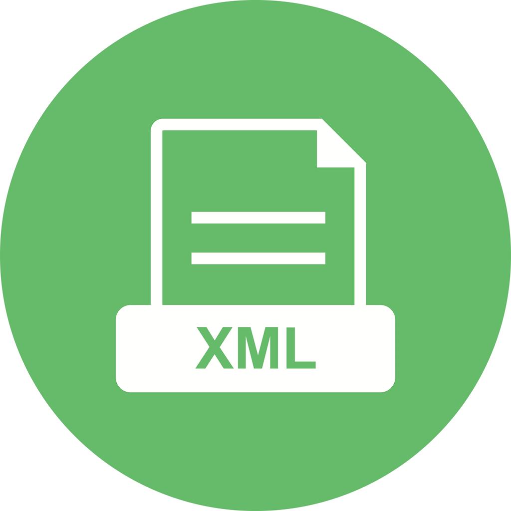 XML Flat Round Icon - IconBunny