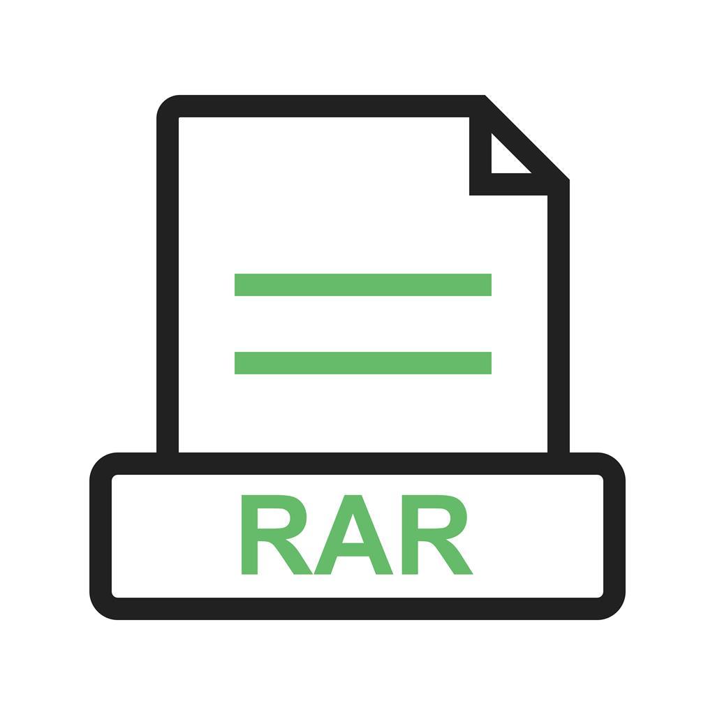 RAR Line Green Black Icon - IconBunny