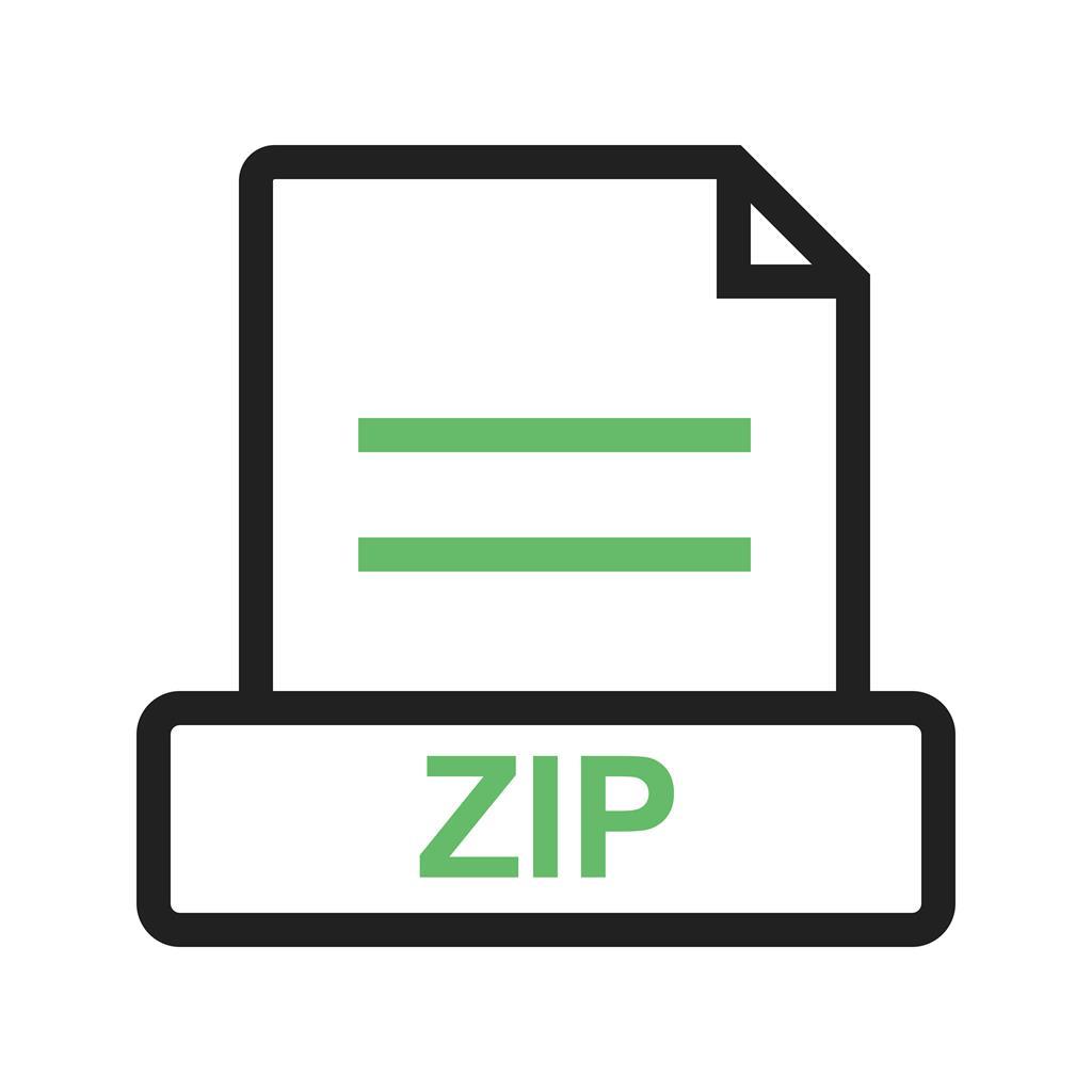 ZIP Line Green Black Icon - IconBunny