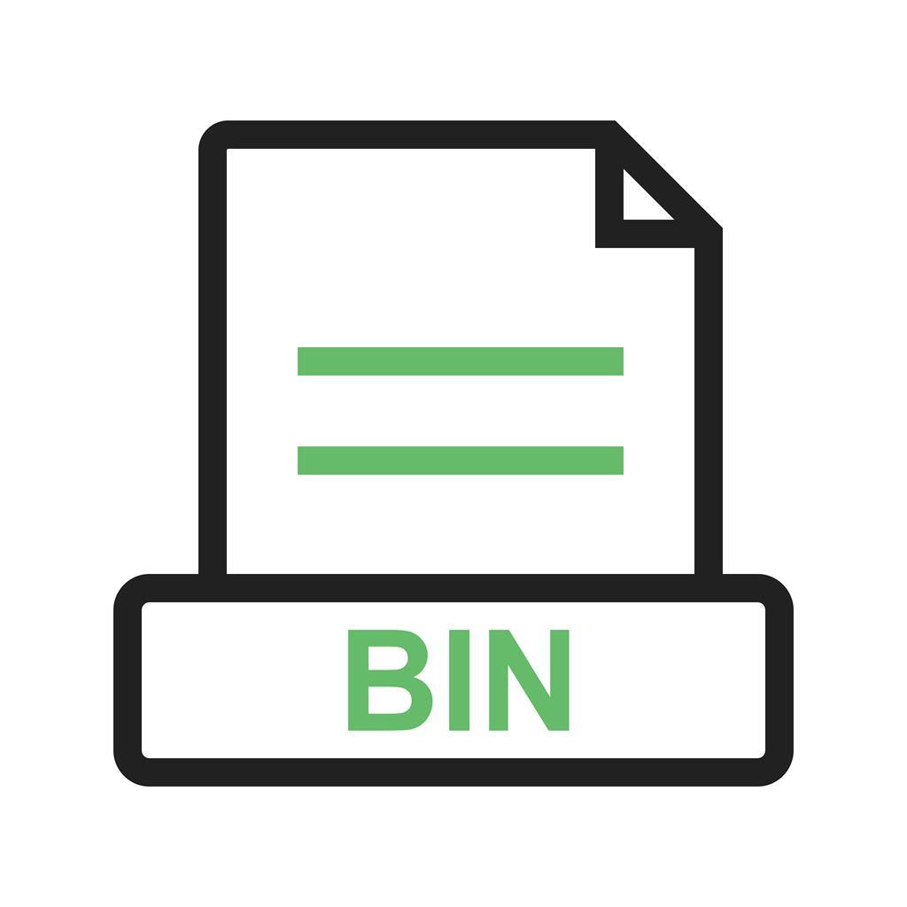 BIN Line Green Black Icon - IconBunny