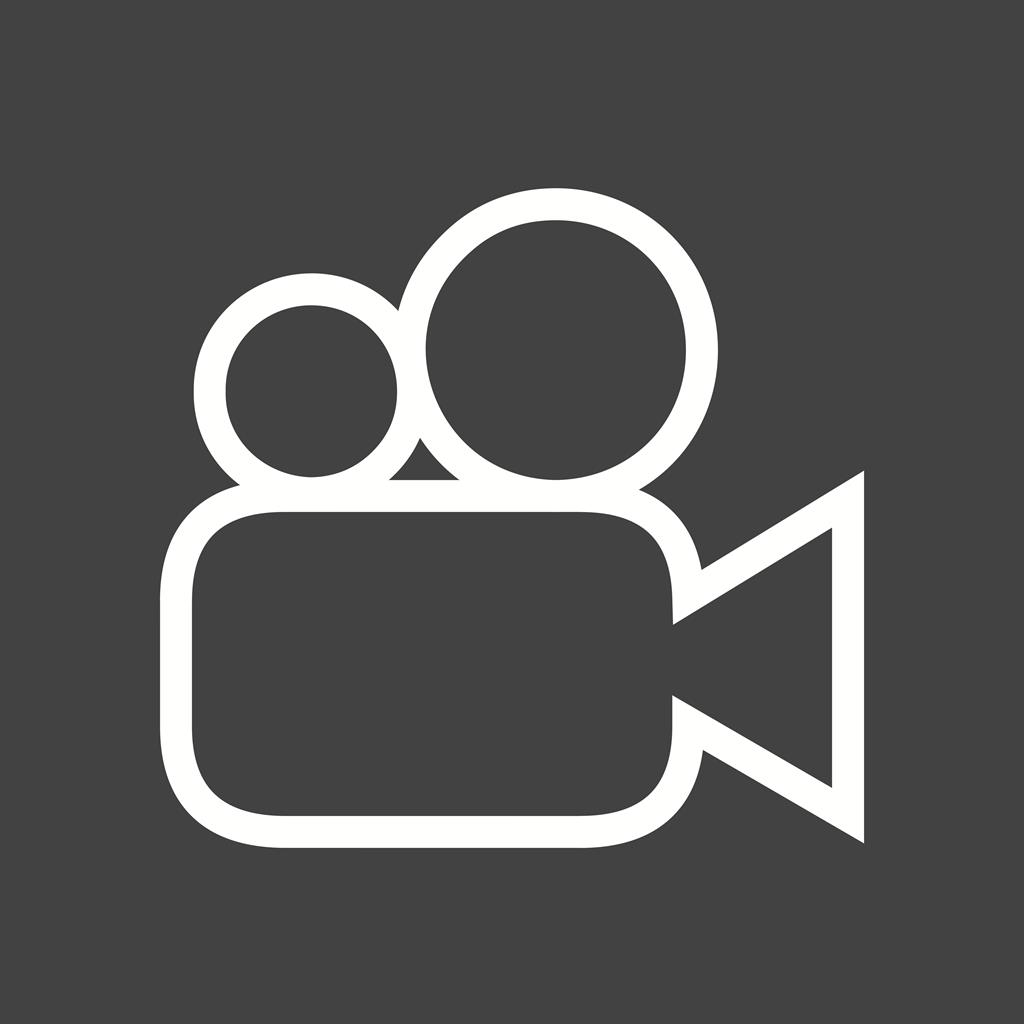 Video Camera Line Inverted Icon - IconBunny