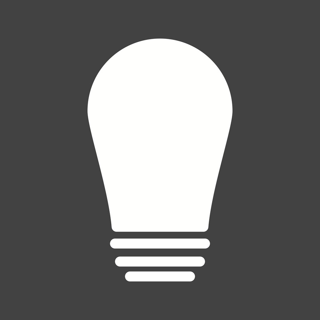 Electric Bulb Glyph Inverted Icon - IconBunny
