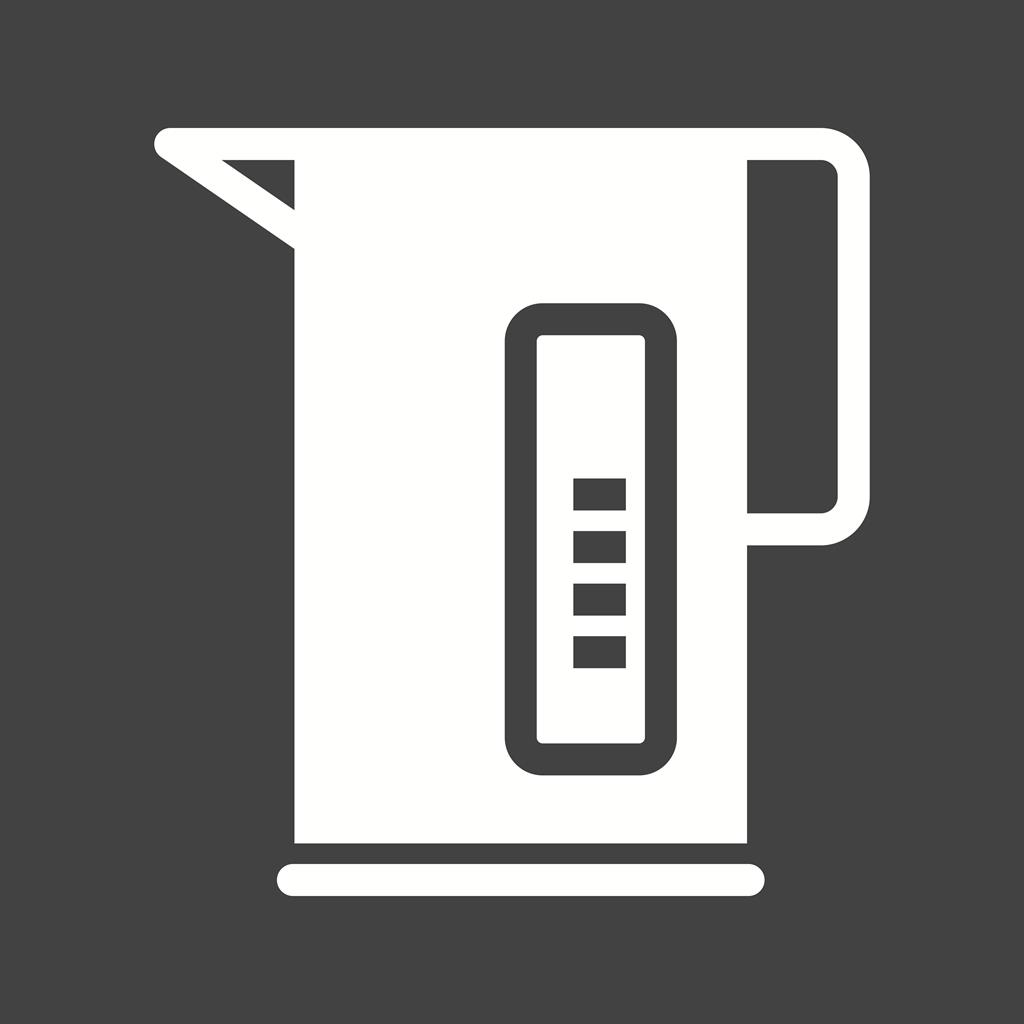 Electric Kettle Glyph Inverted Icon - IconBunny