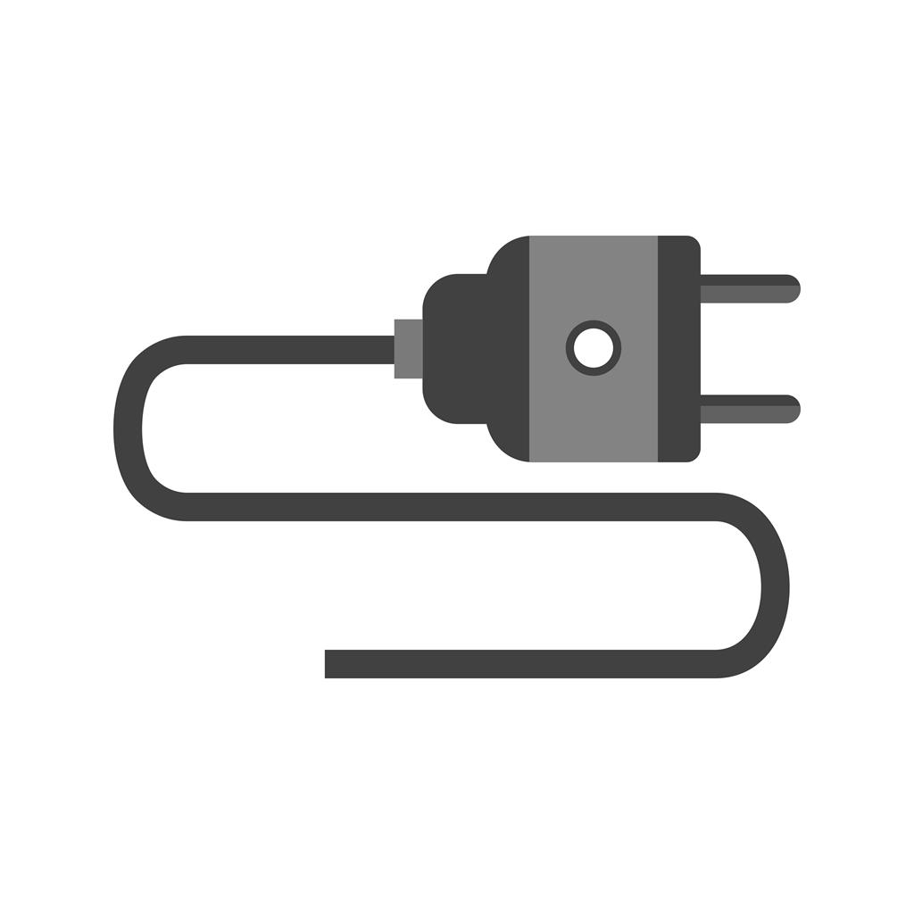 Electric Plug Greyscale Icon - IconBunny