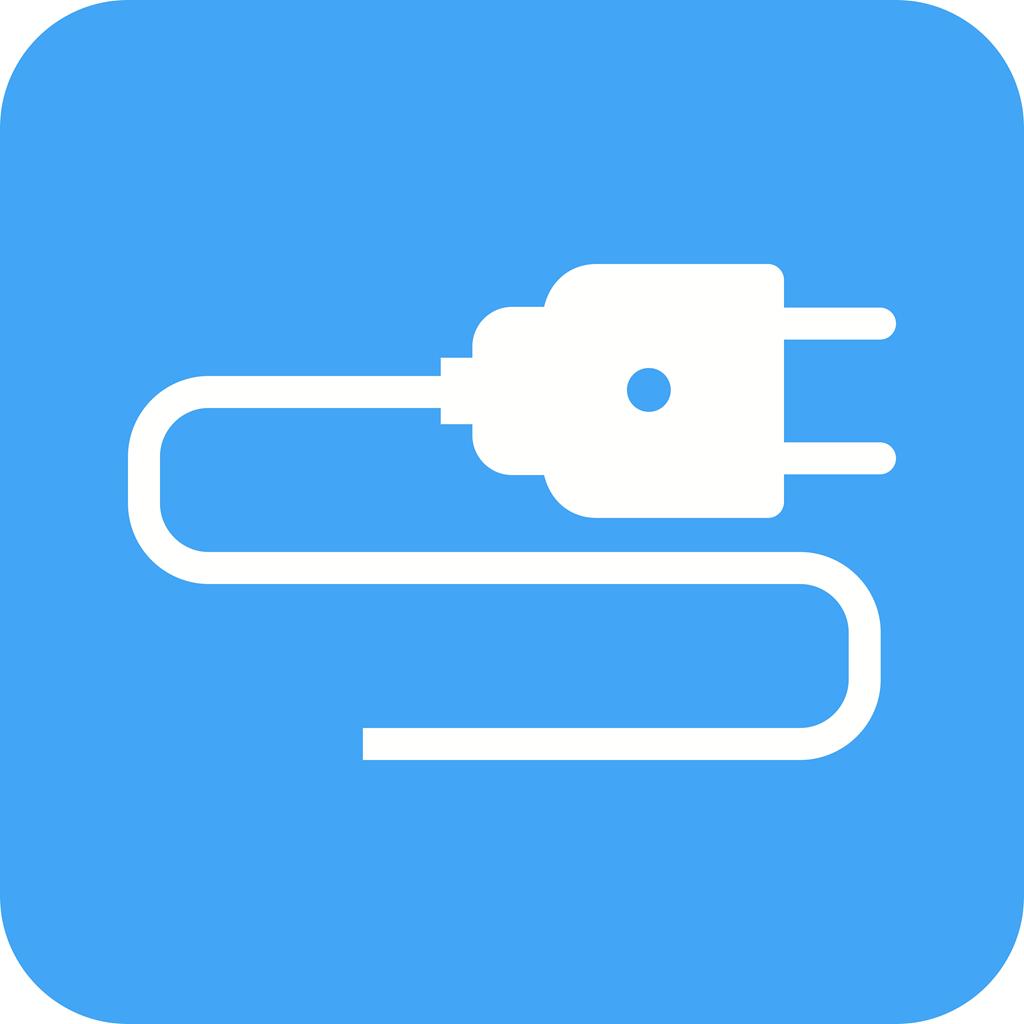 Electric Plug Flat Round Corner Icon - IconBunny