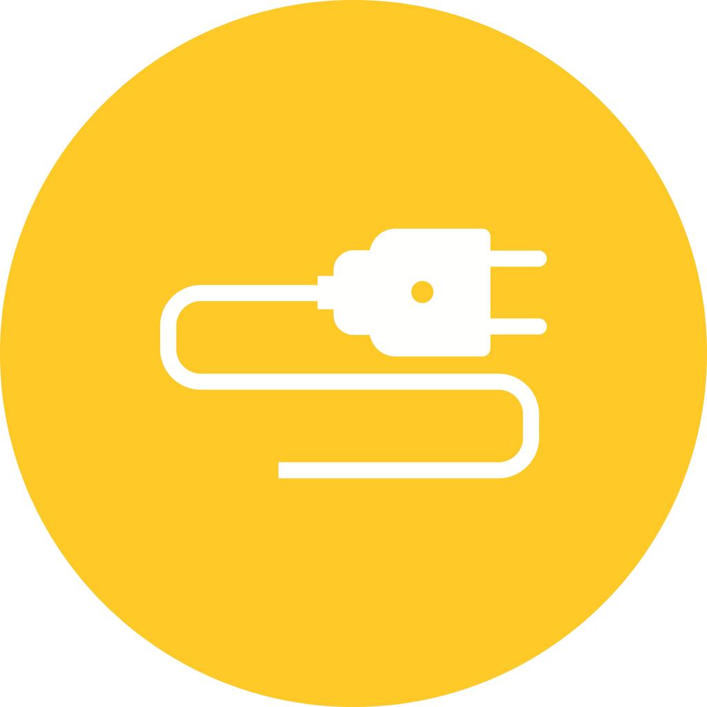 Electric Plug Flat Round Icon - IconBunny