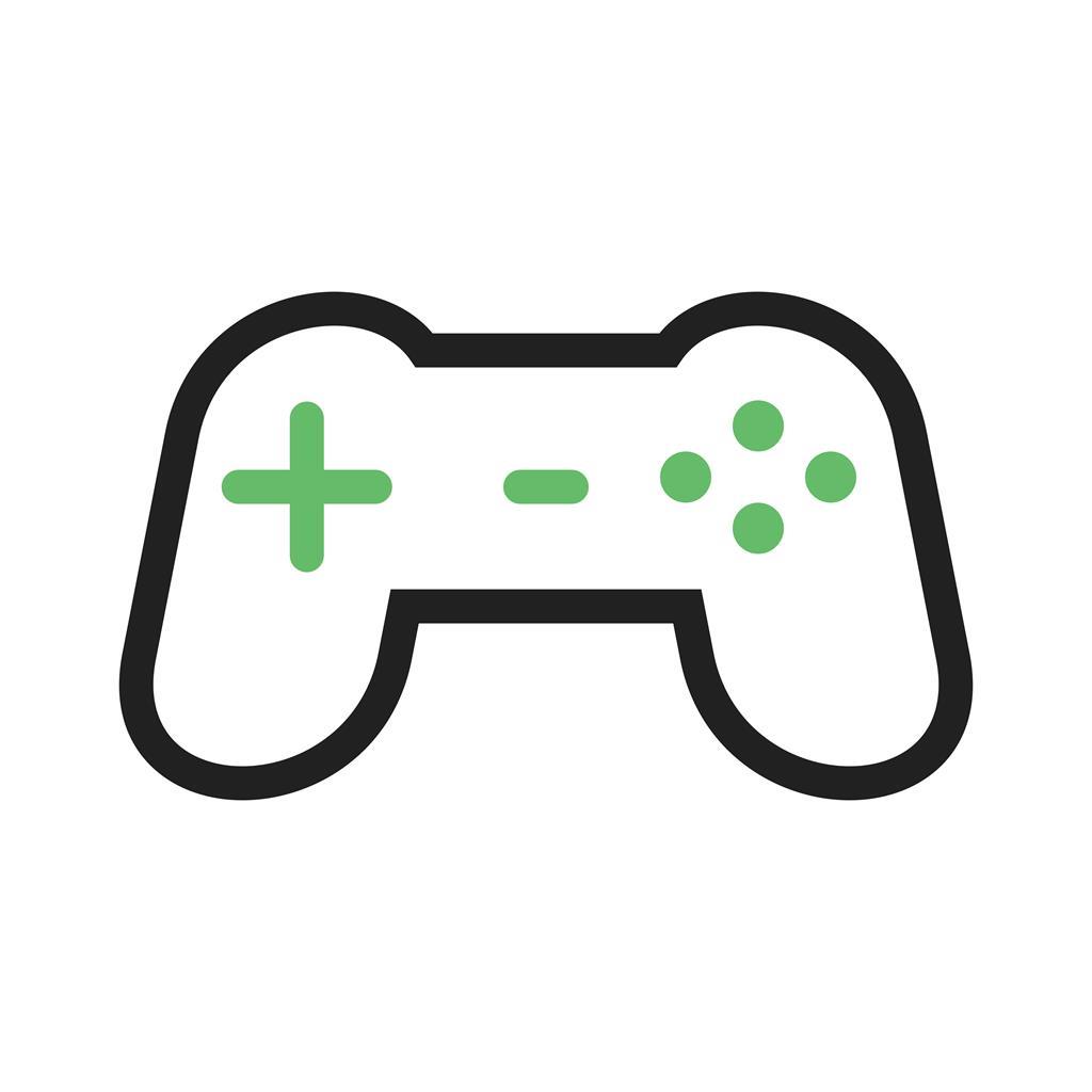 Gaming Console Line Green Black Icon - IconBunny