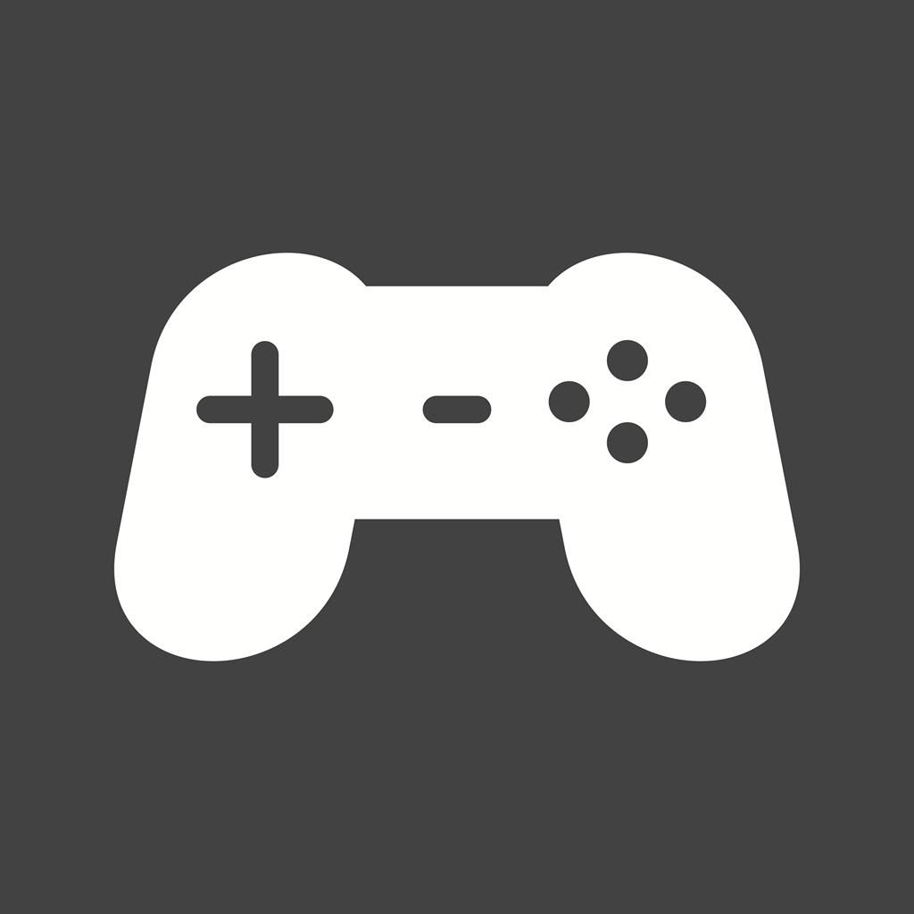 Gaming Console Glyph Inverted Icon - IconBunny