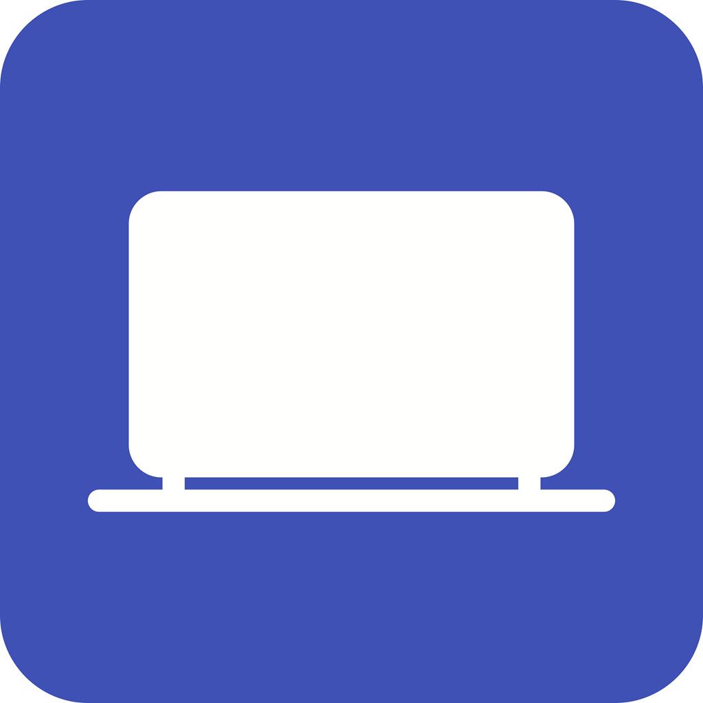 Laptop Flat Round Corner Icon - IconBunny