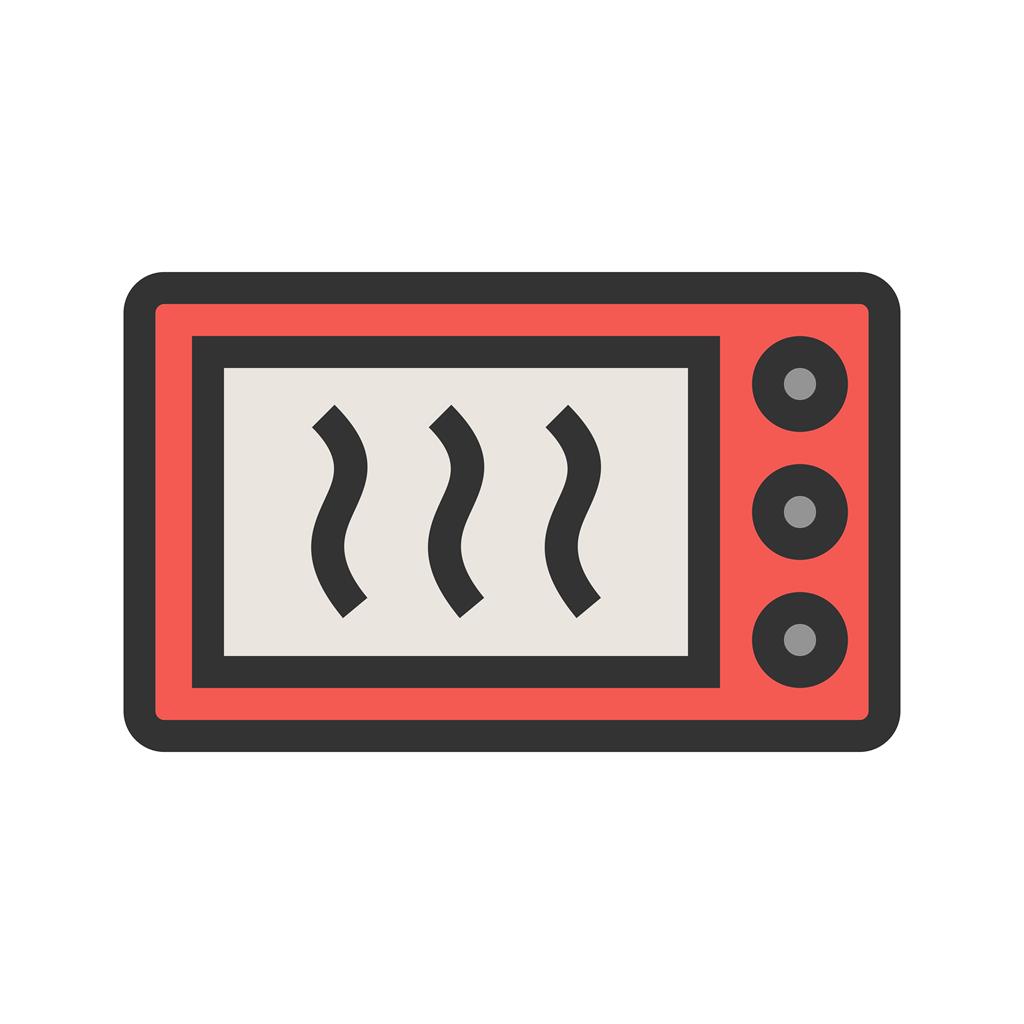 Microwave Line Filled Icon - IconBunny