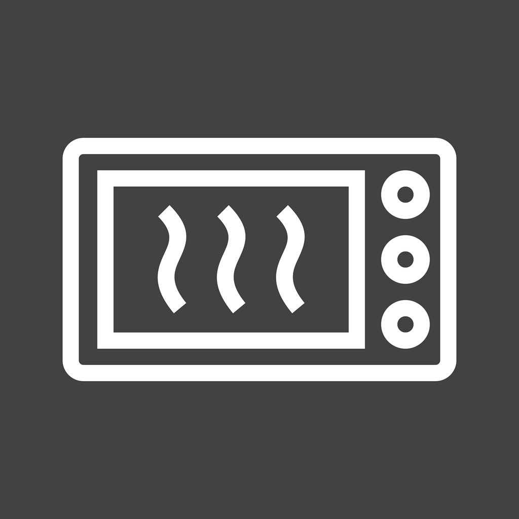 Microwave Line Inverted Icon - IconBunny