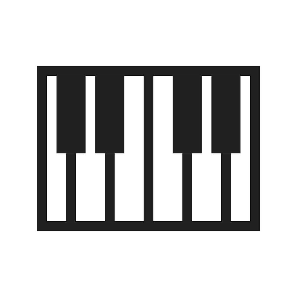 Piano Greyscale Icon - IconBunny