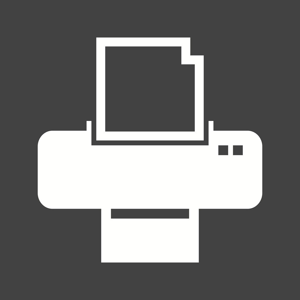 Printer Glyph Inverted Icon - IconBunny