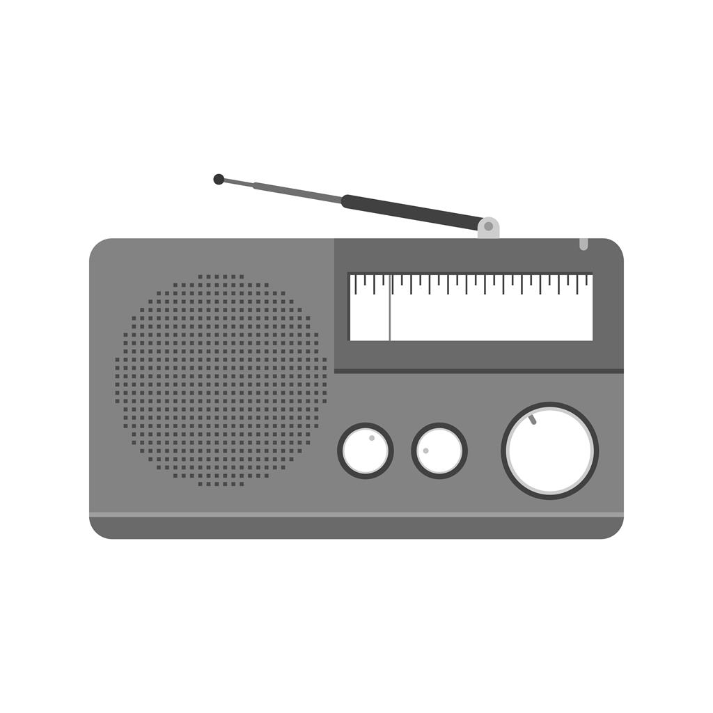 Radio Set Greyscale Icon - IconBunny