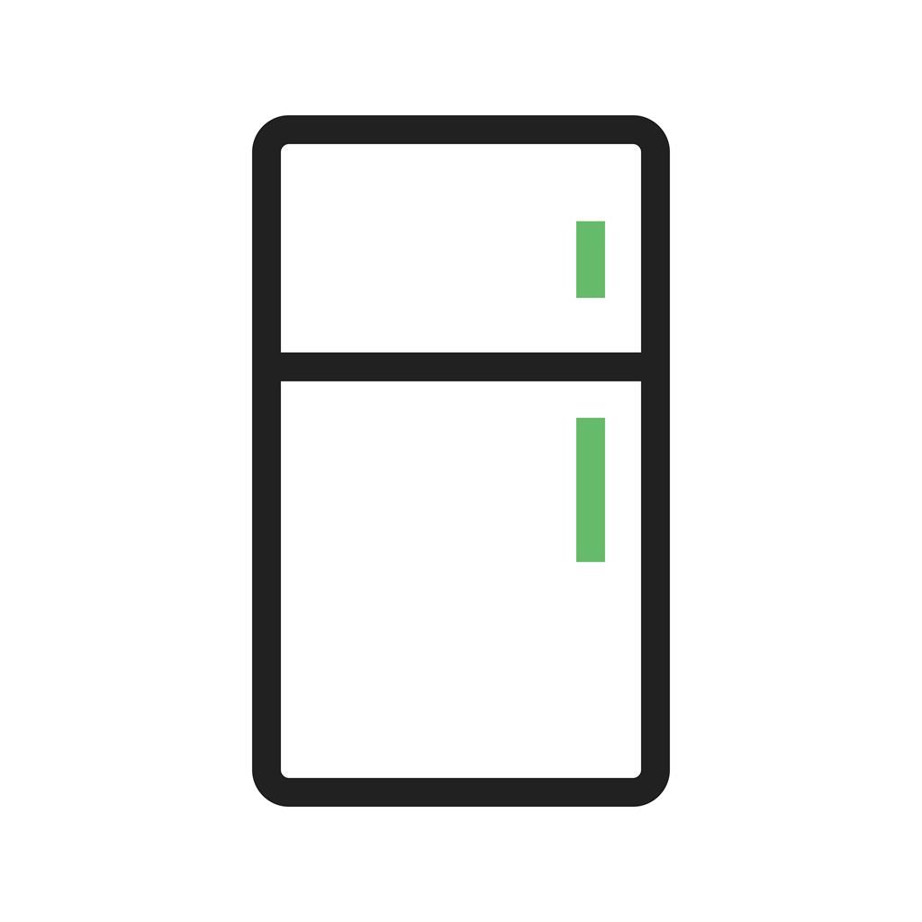 Refrigerator Line Green Black Icon - IconBunny