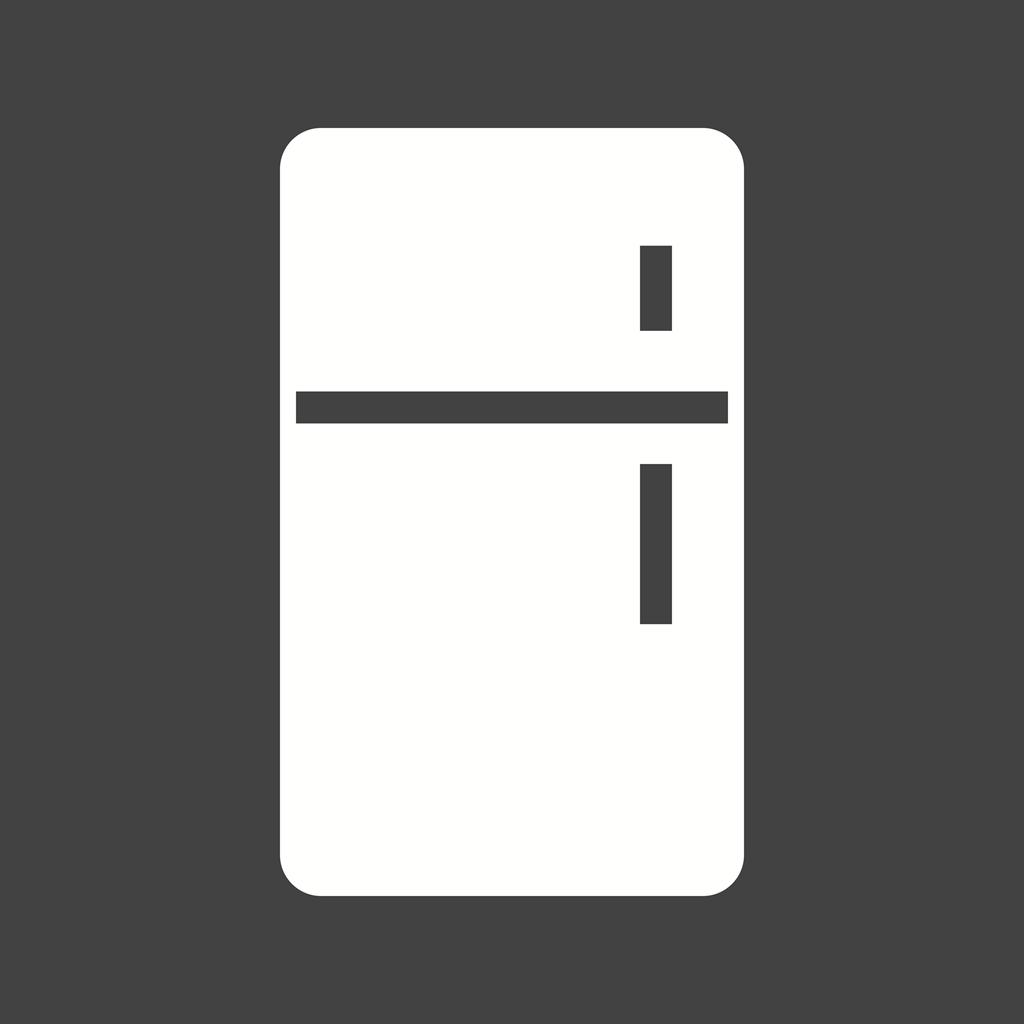 Refrigerator Glyph Inverted Icon - IconBunny