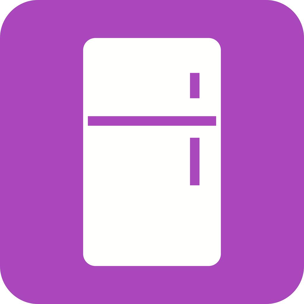 Refrigerator Flat Round Corner Icon - IconBunny