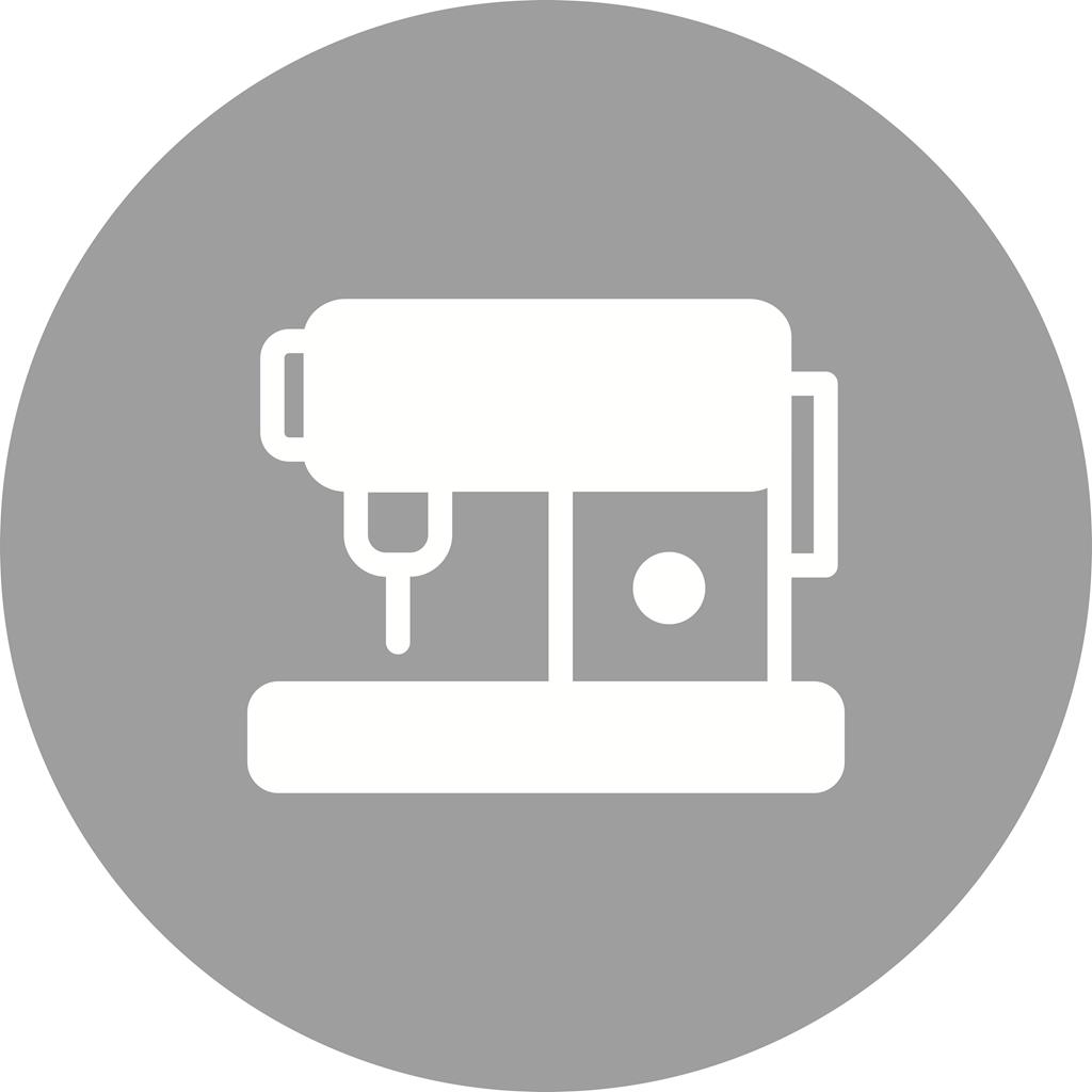 Sewing Machine Flat Round Icon - IconBunny