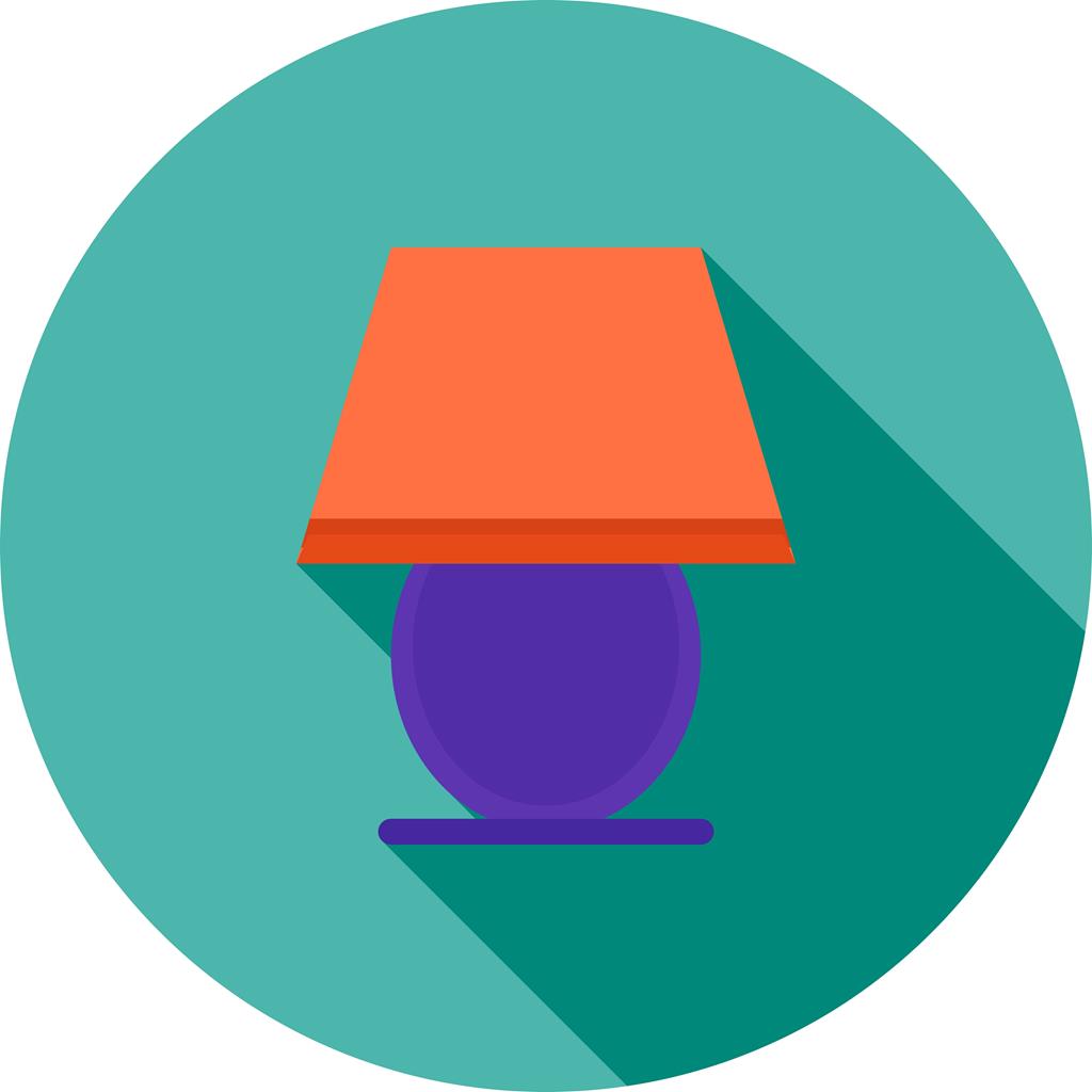 Table Lamp Flat Shadowed Icon - IconBunny