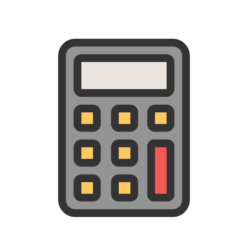 Calculator Line Filled Icon - IconBunny