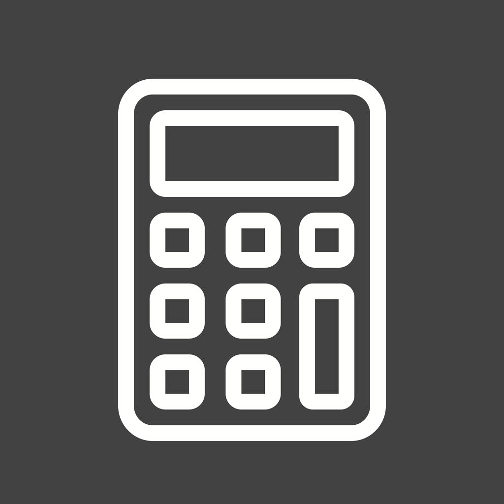 Calculator Line Inverted Icon - IconBunny