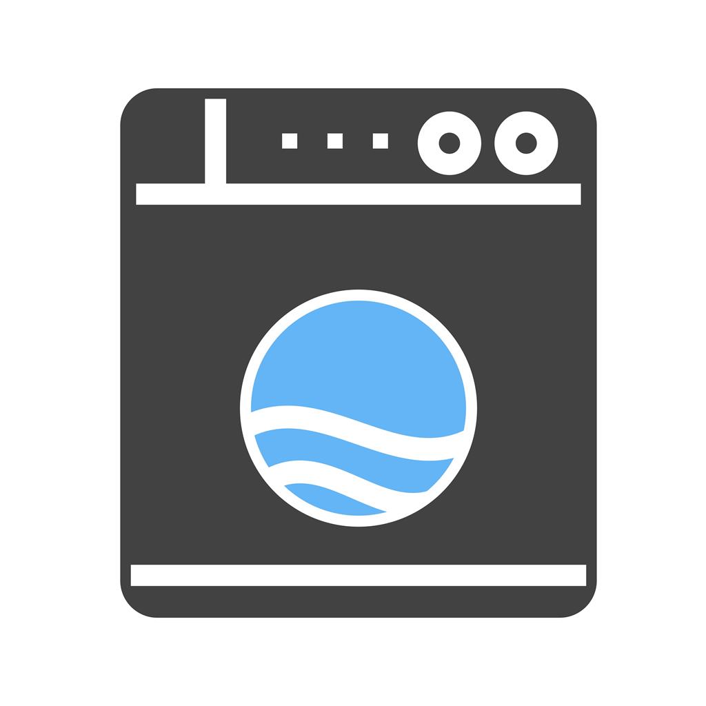 Washing Machine Blue Black Icon - IconBunny