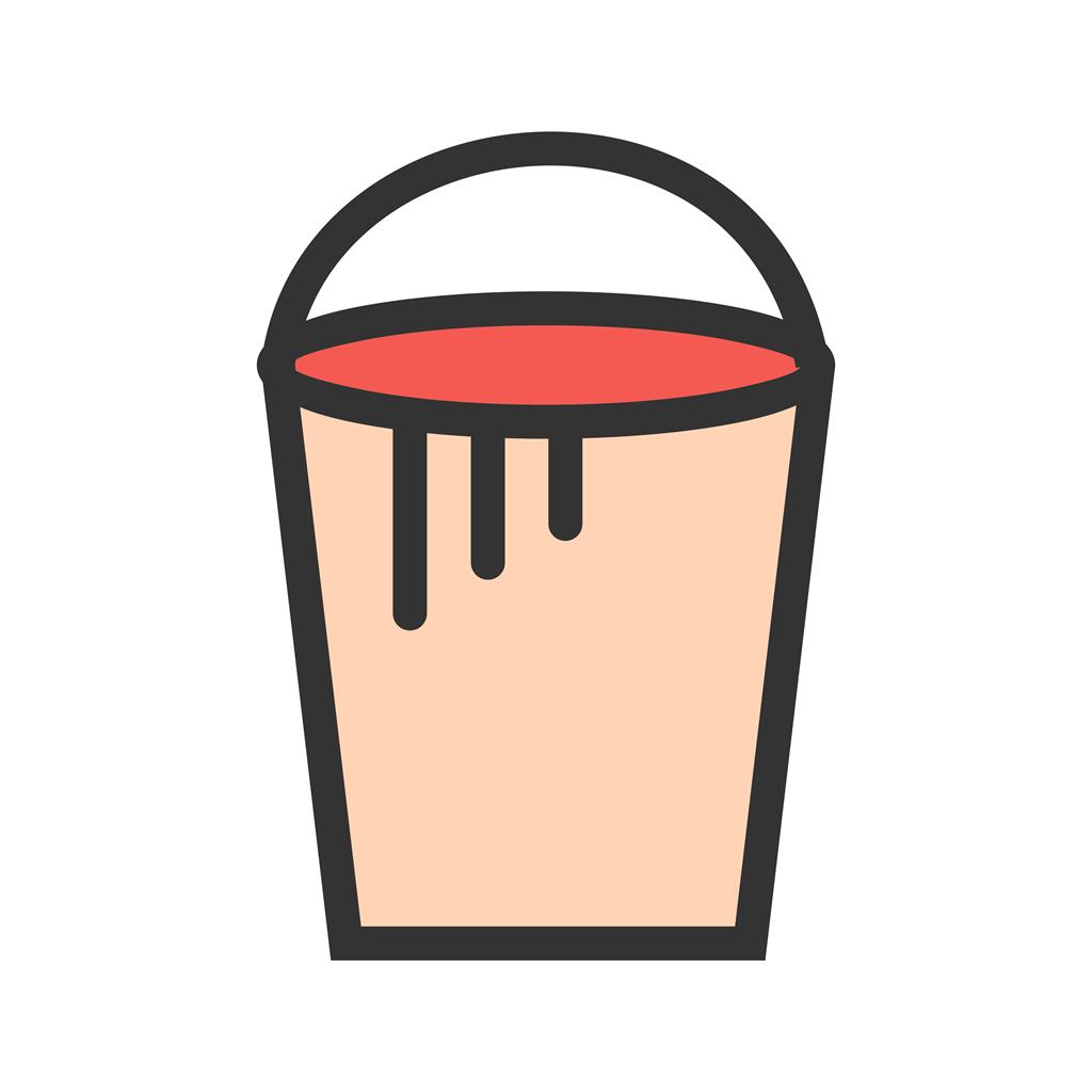 Paint Bucket Line Filled Icon - IconBunny