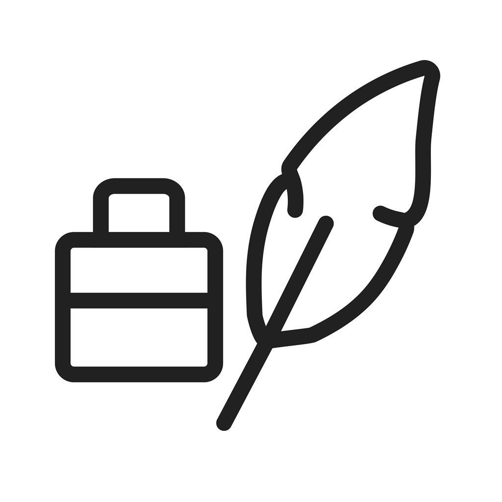 Feather Quill Line Icon - IconBunny
