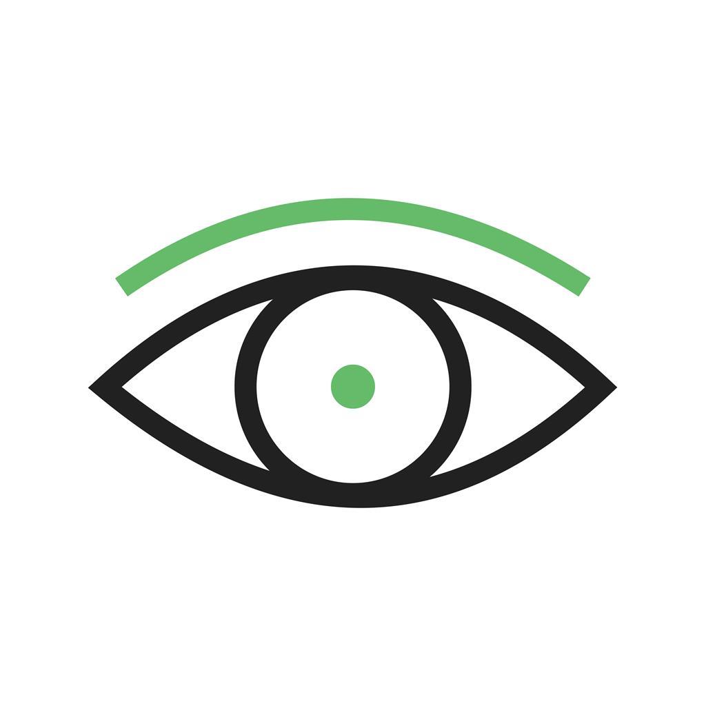 Eye Line Green Black Icon - IconBunny
