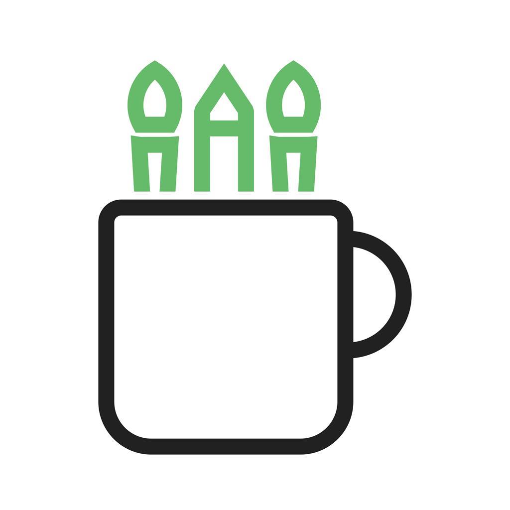 Mug with Design Tools Line Green Black Icon - IconBunny