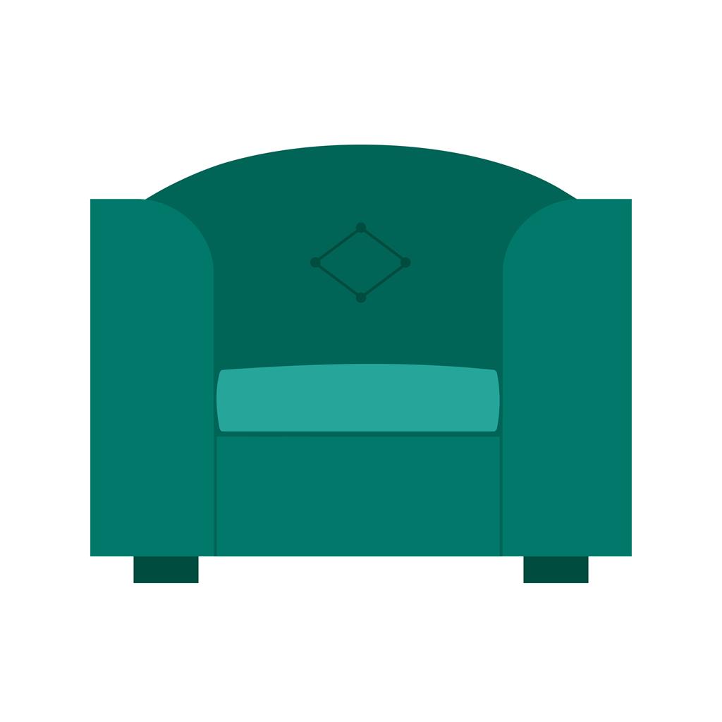 Single Sofa Flat Multicolor Icon - IconBunny