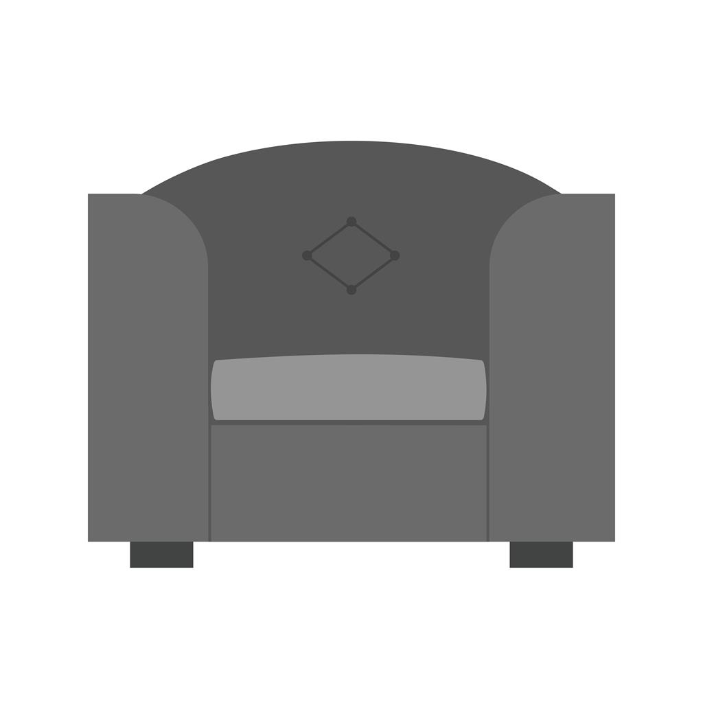 Single Sofa Greyscale Icon - IconBunny