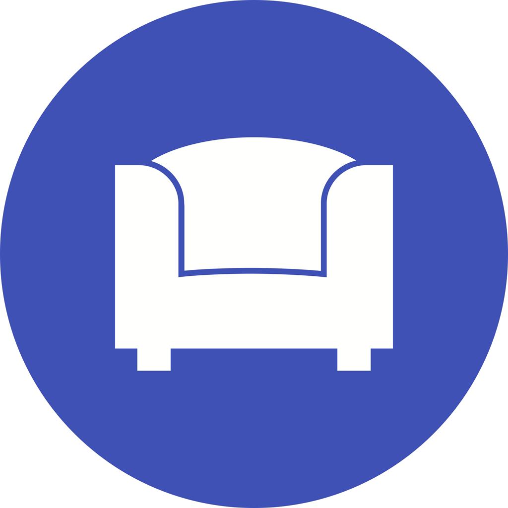 Single Sofa Flat Round Icon - IconBunny