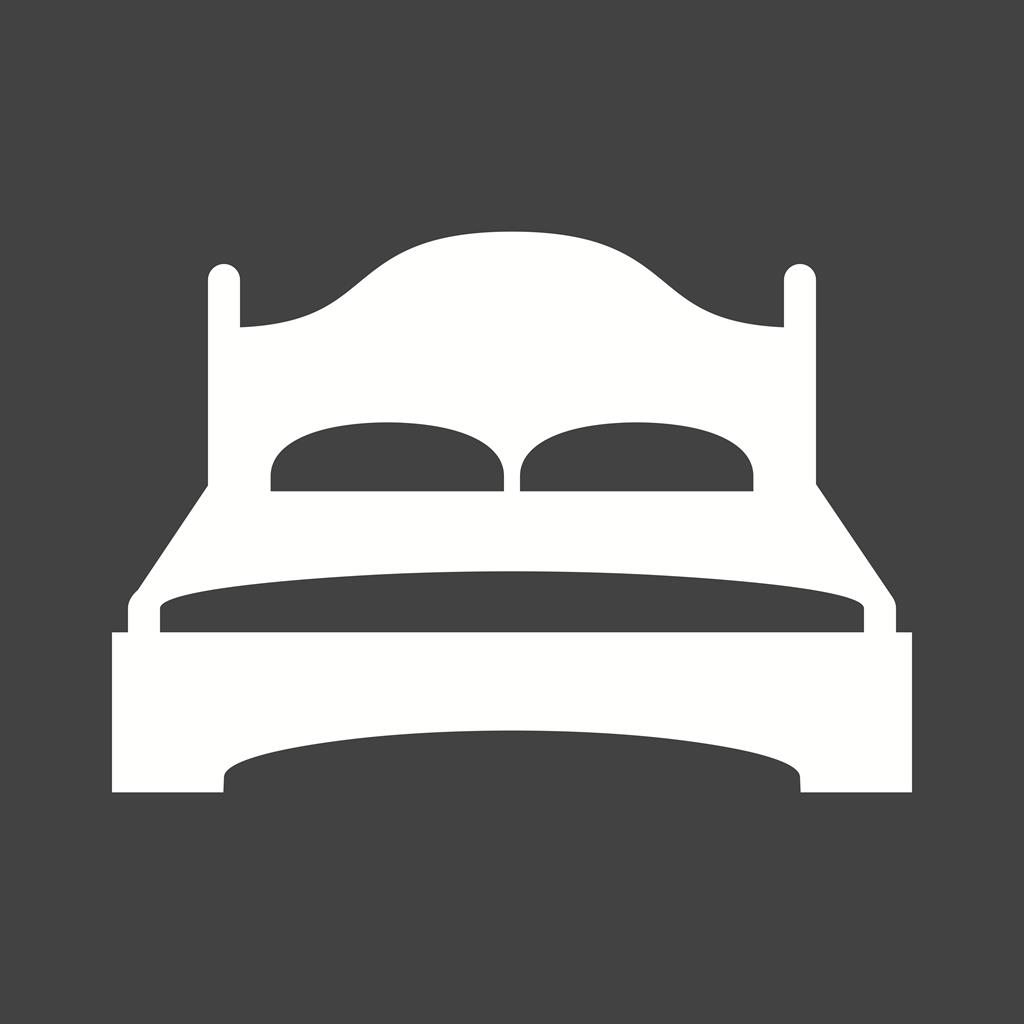 Double Bed II Glyph Inverted Icon - IconBunny