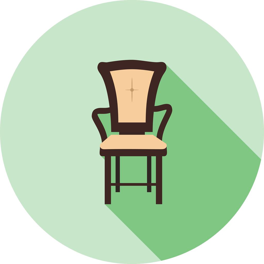 Bedroom Chair Flat Shadowed Icon - IconBunny