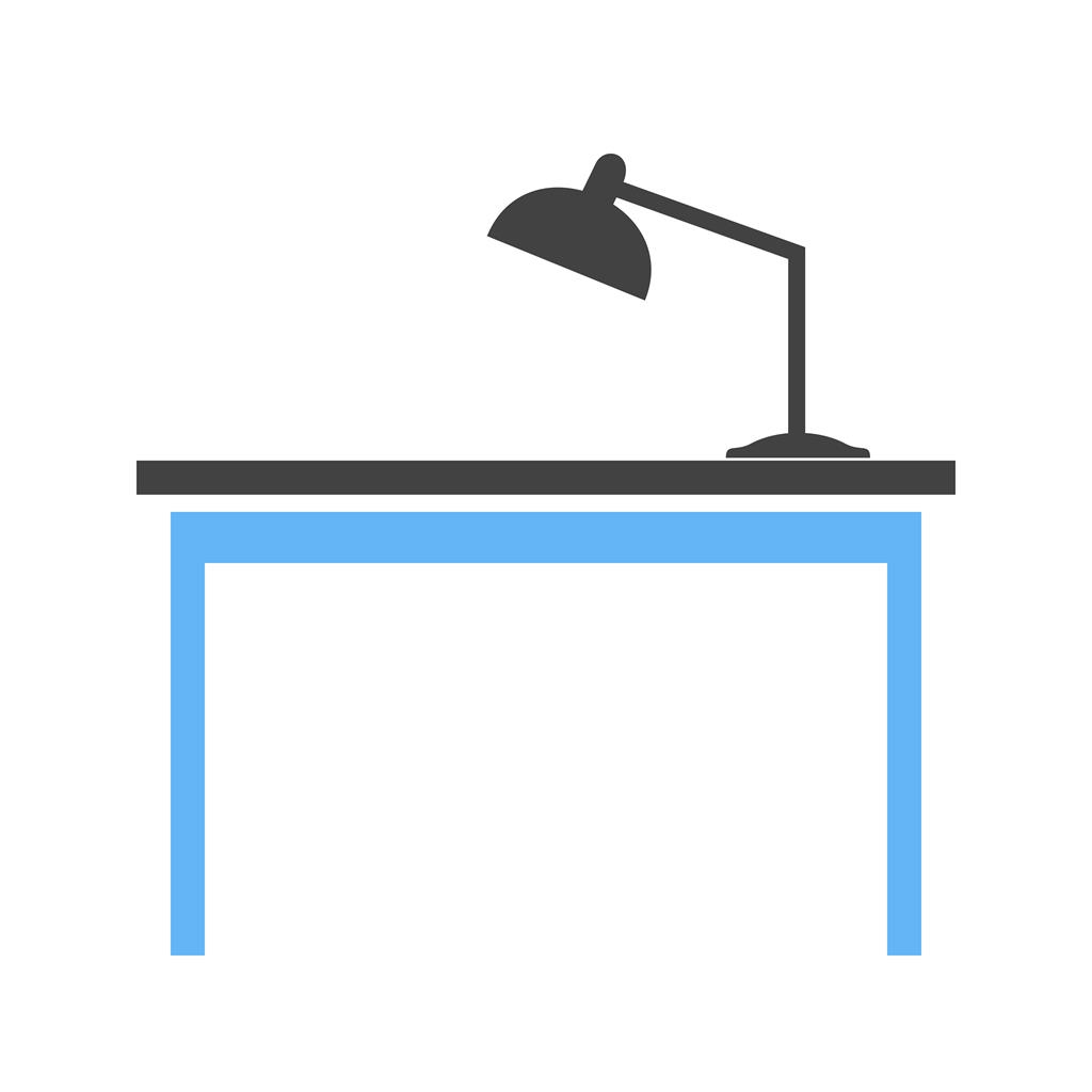 Working Desk Blue Black Icon - IconBunny