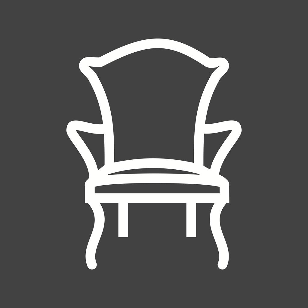 Comfortable Chair Line Inverted Icon - IconBunny