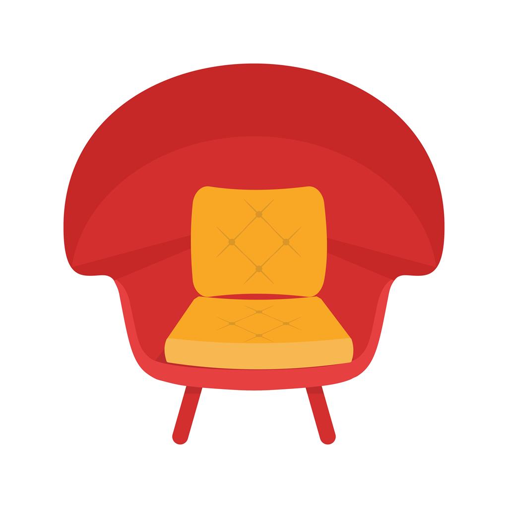 Stylish Chair Flat Multicolor Icon - IconBunny