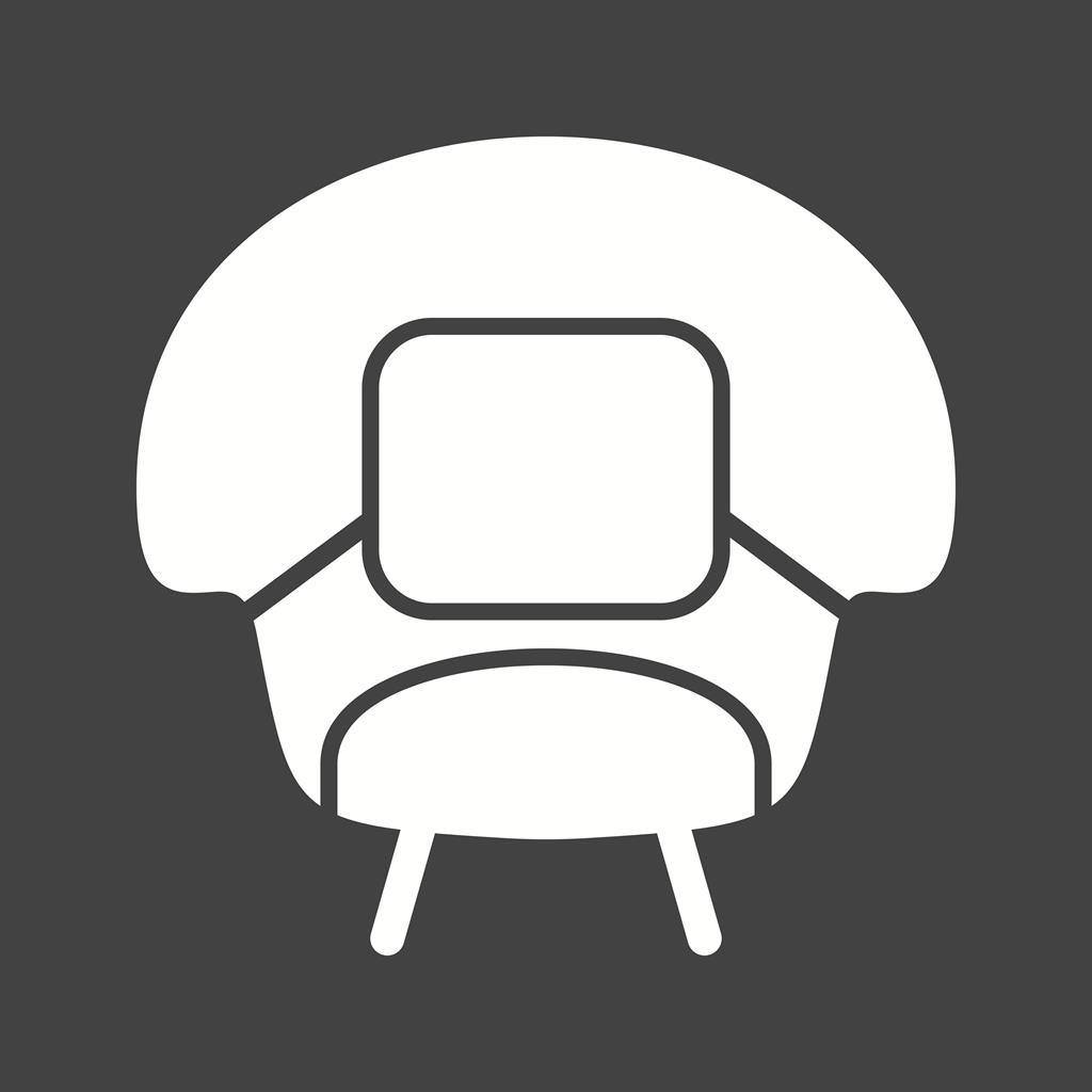 Stylish Chair Glyph Inverted Icon - IconBunny