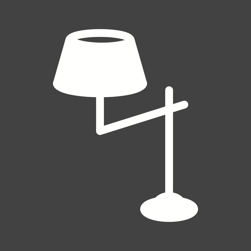 Lamp with stand Glyph Inverted Icon - IconBunny