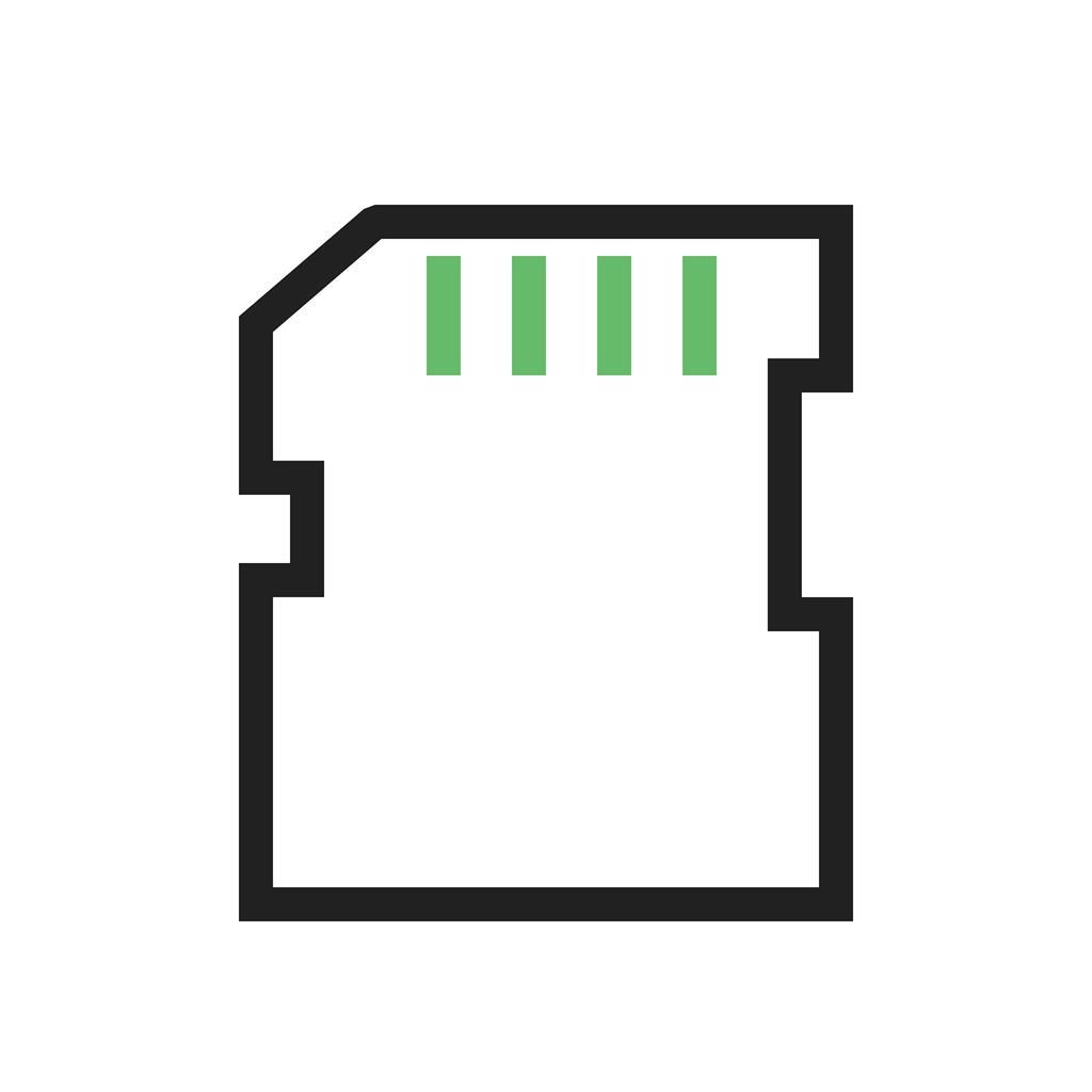 SD Card Line Green Black Icon - IconBunny