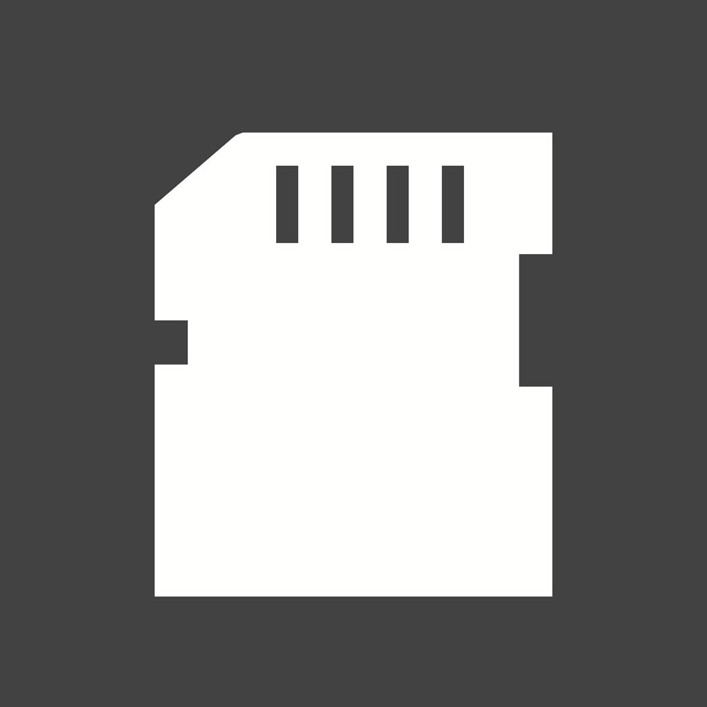 SD Card Glyph Inverted Icon - IconBunny