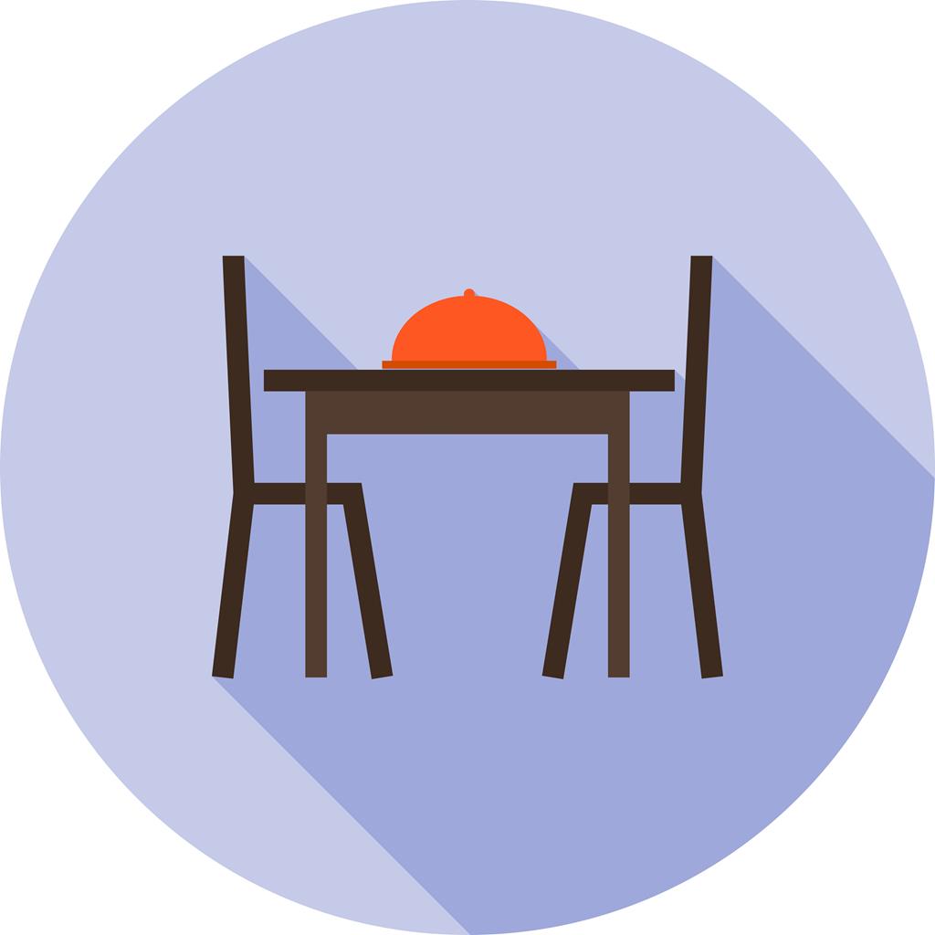 Dining Table I Flat Shadowed Icon - IconBunny