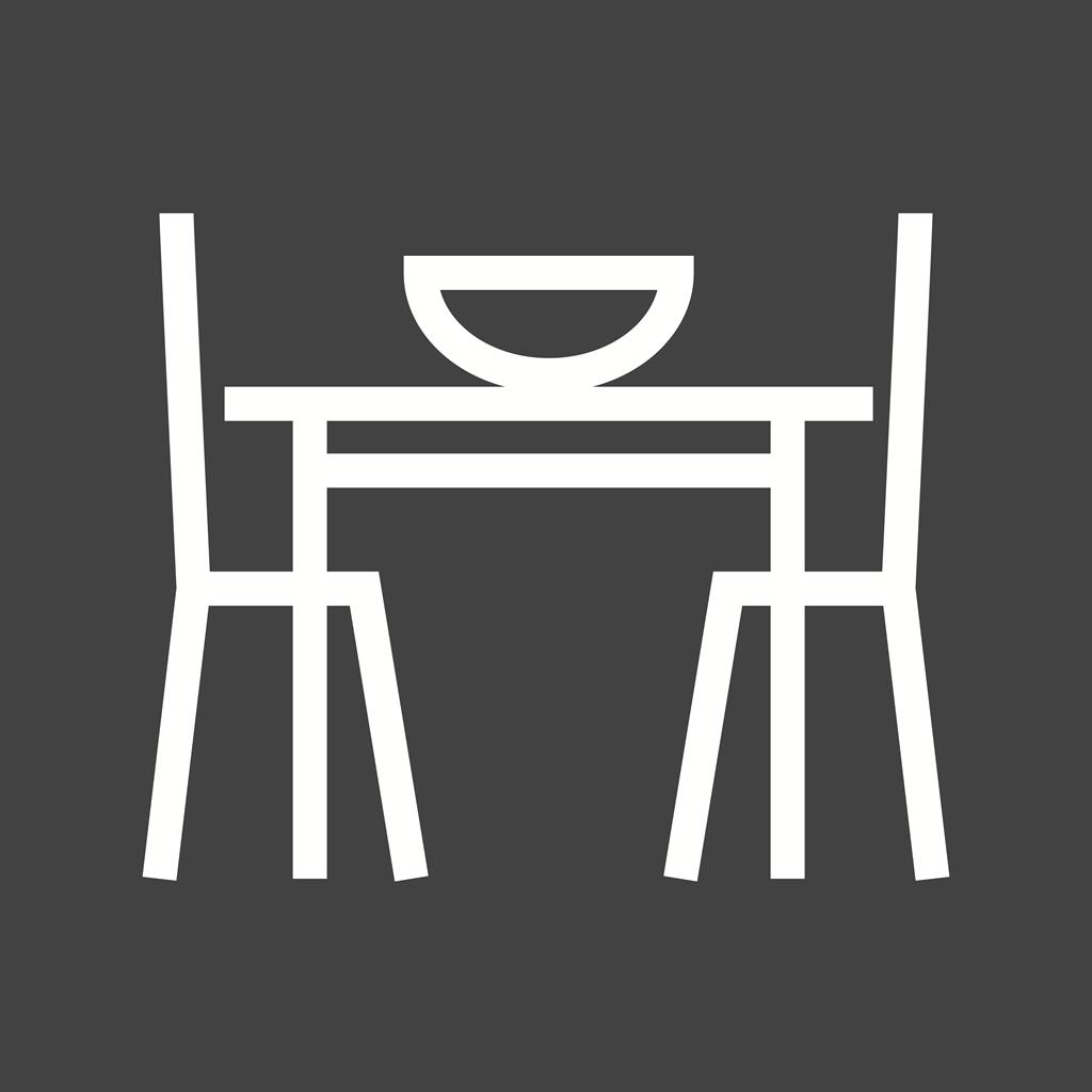 Dining Table I Line Inverted Icon - IconBunny