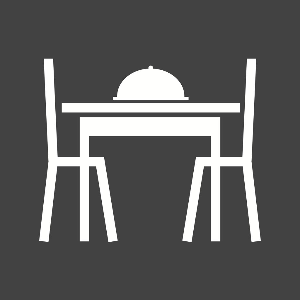 Dining Table I Glyph Inverted Icon - IconBunny