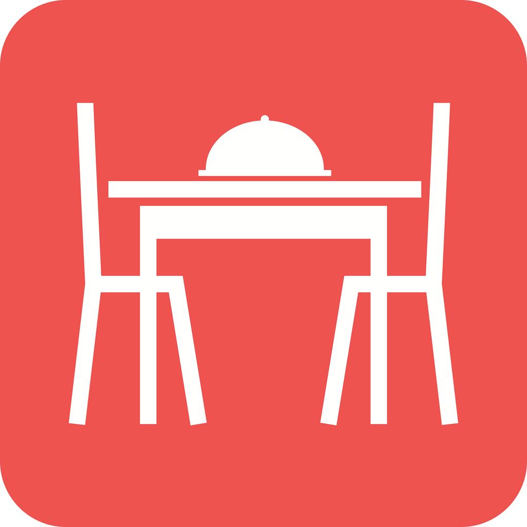 Dining Table I Flat Round Corner Icon - IconBunny