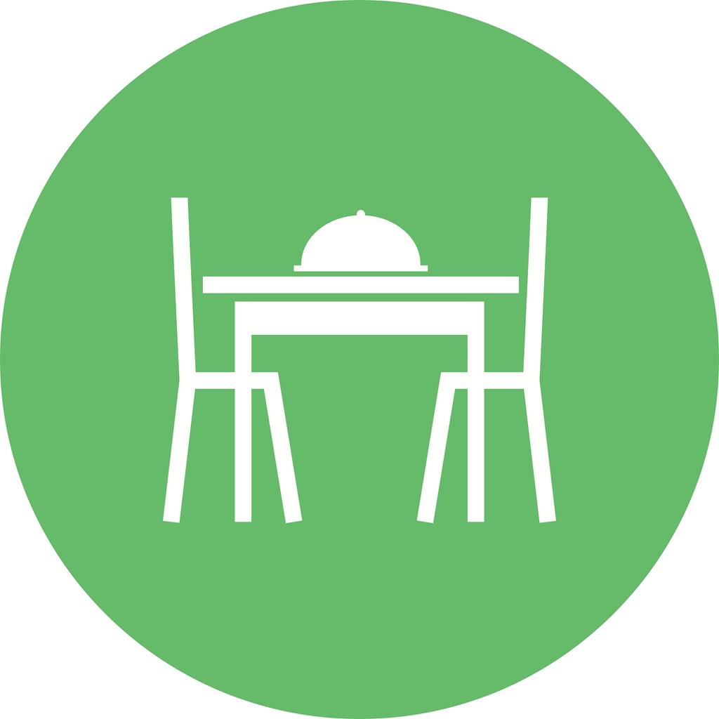 Dining Table I Flat Round Icon - IconBunny